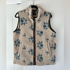 Anthropologie Embroidered Sherpa Vest EUC